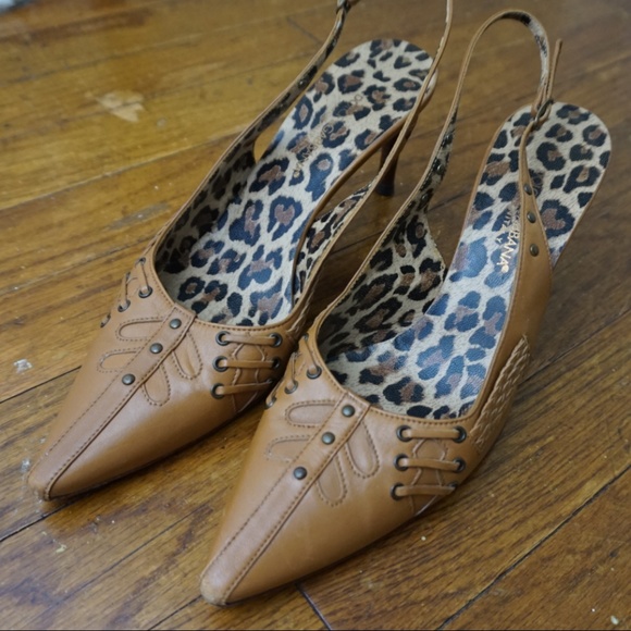 Dolce & Gabbana Leather Slingback Pumps - Picture 1 of 6